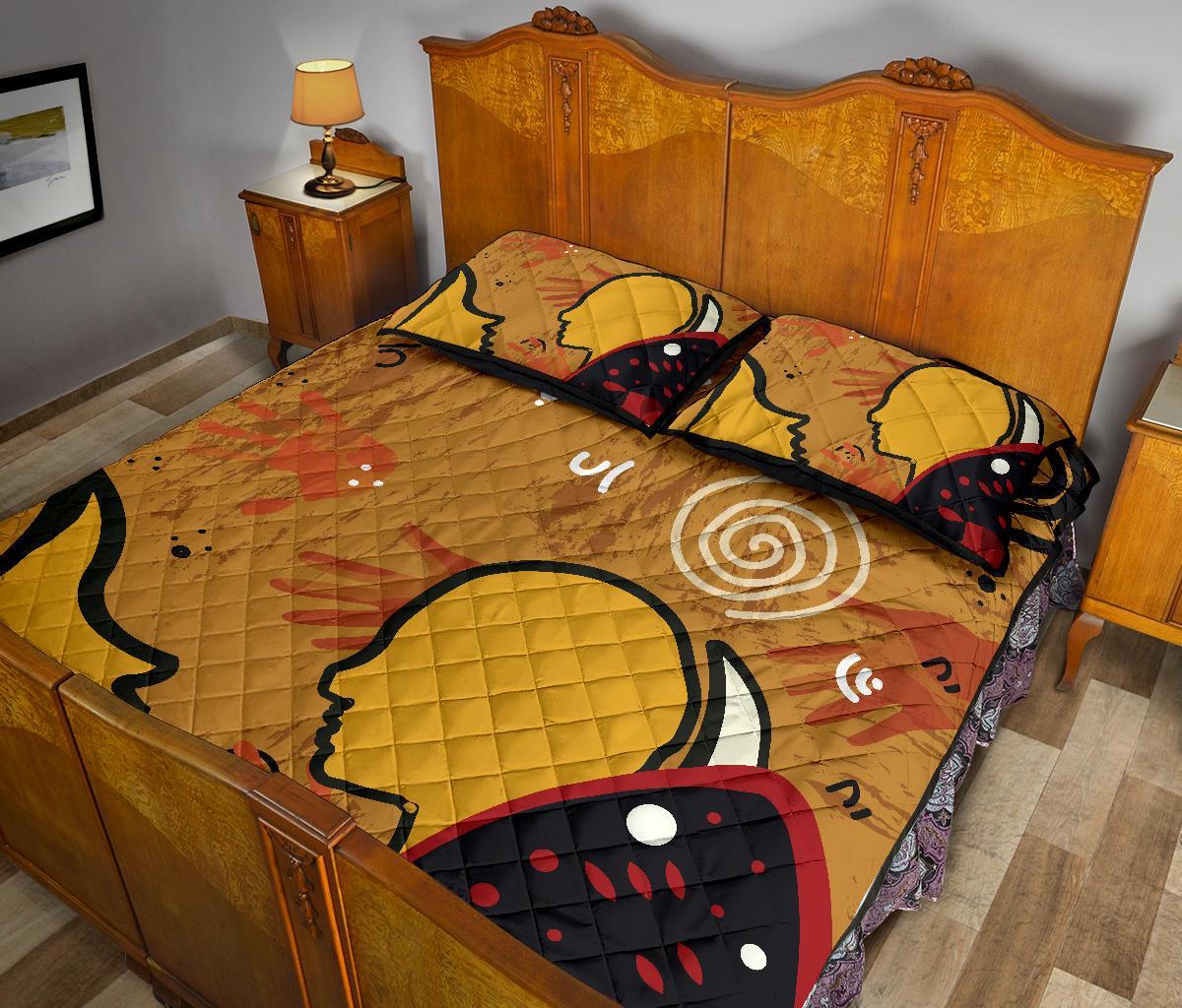 Aboriginal Quilt Bed Set - Mother and Son Hand Art