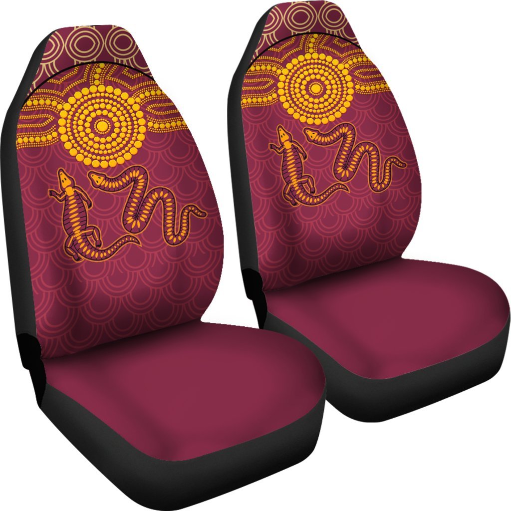 Aboriginal Car Seat Cover - Aboriginal Snake And Alligator