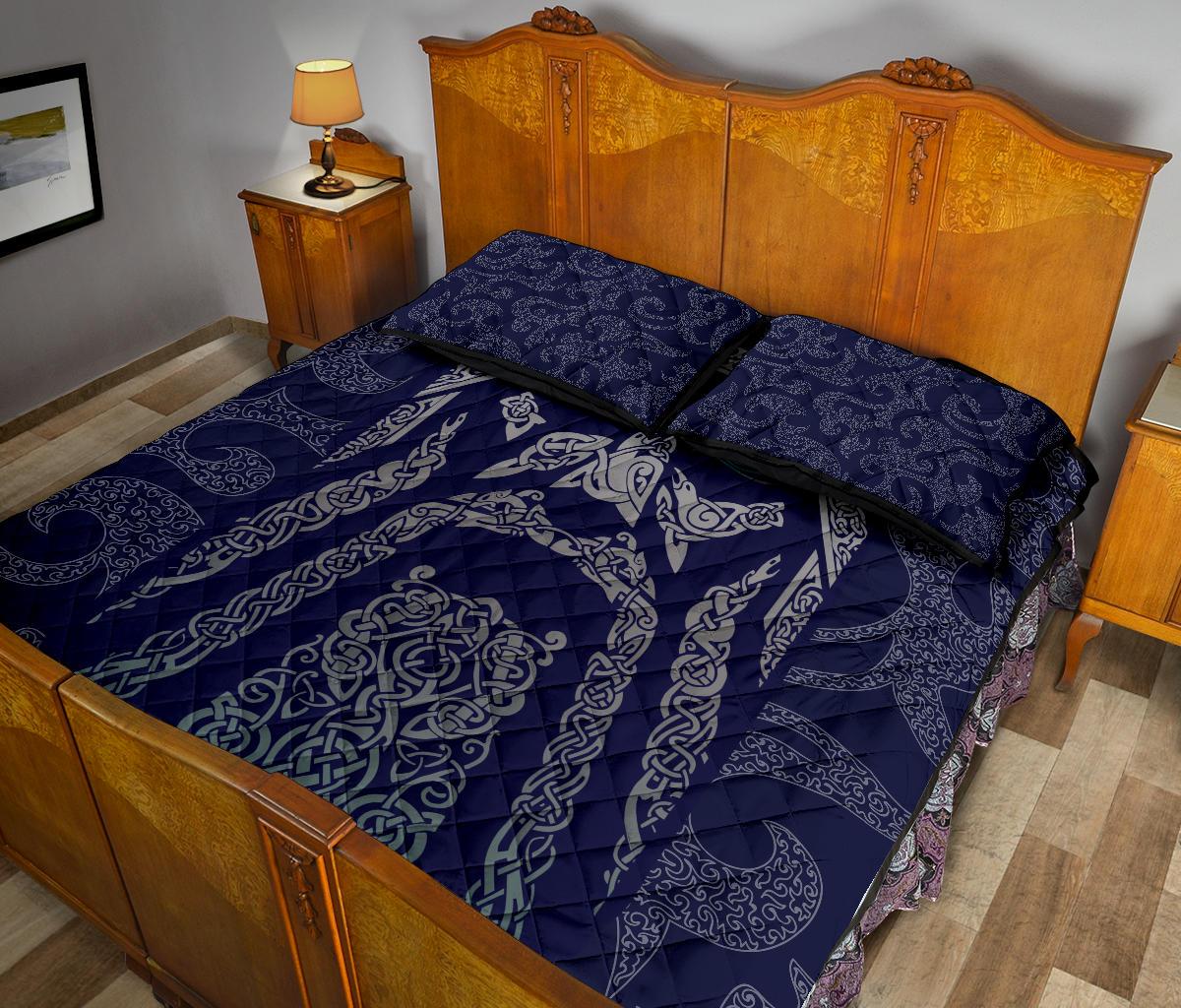 Viking Quilt Bedding Set Odin God Tattoo