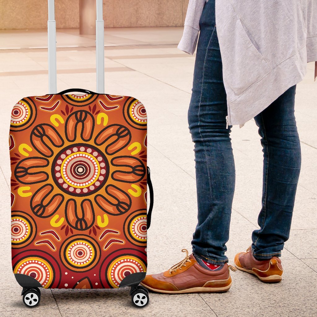 Aboriginal Luggage Covers - Circle Flowers Patterns VER01