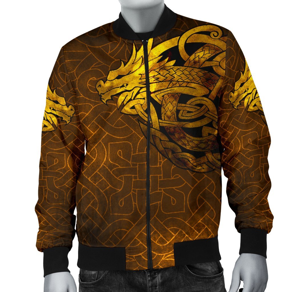 Viking Bomber Jacket Celtic Dragon Tattoo