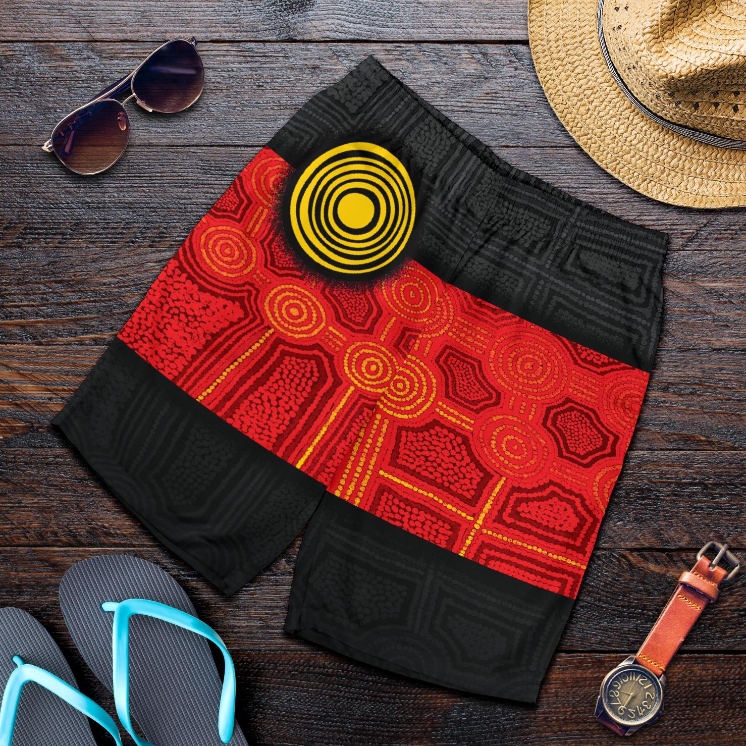 Aboriginal Men's Shorts - Aussie Indigenous Flag