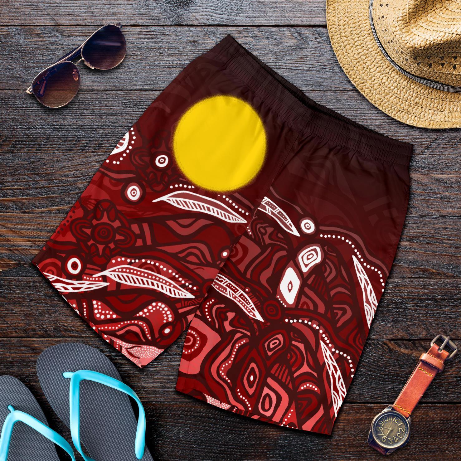 Aboriginal Men's Shorts - Red Landscape