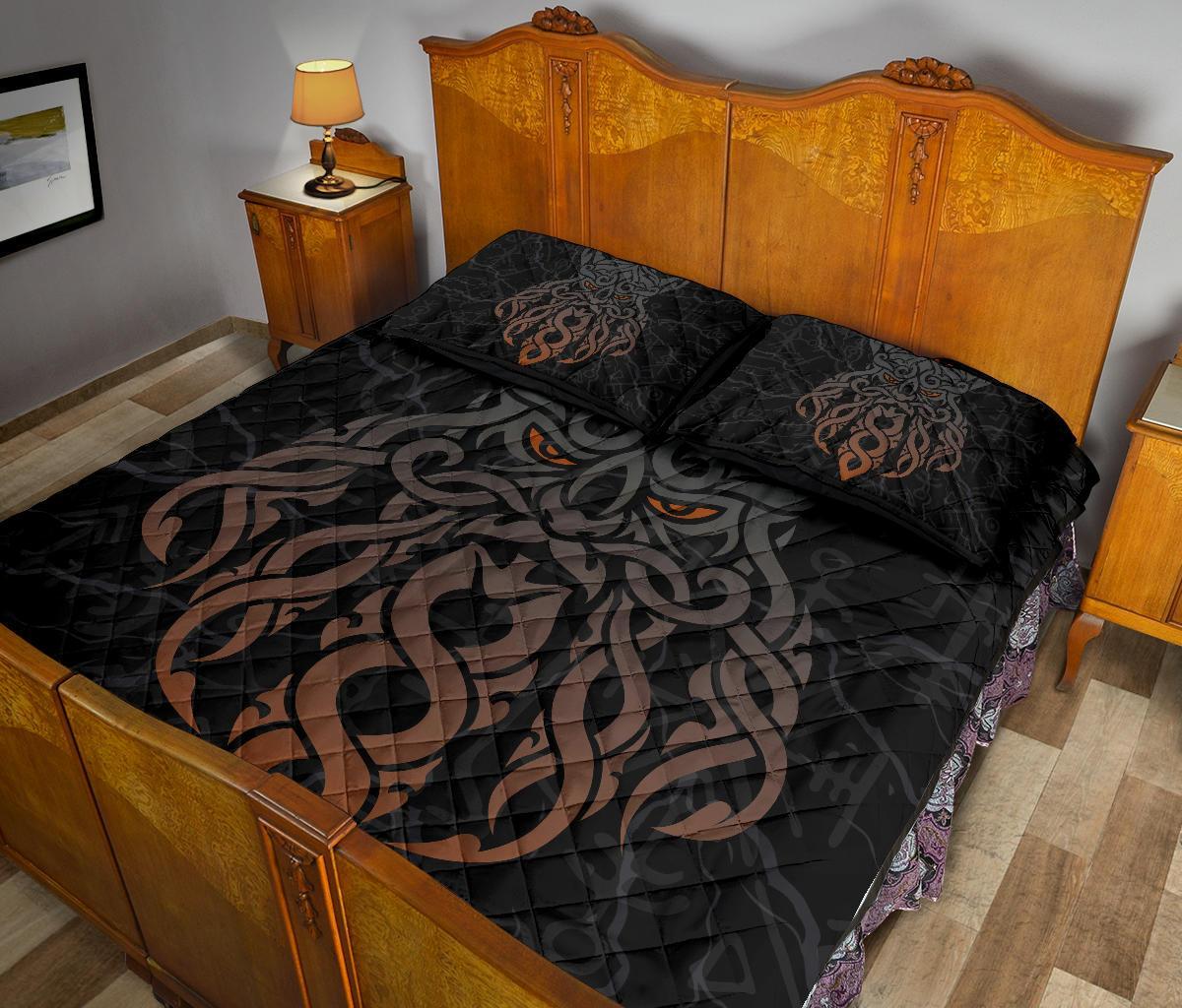 Viking Quilt Bedding Set Odin God Furthark Tattoo Special Ver01