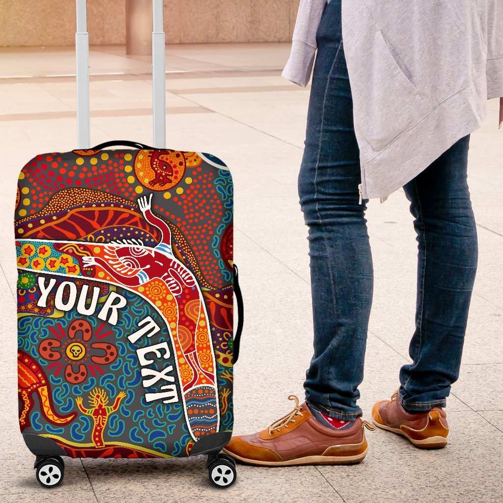 Aboriginal Personalised Luggage Covers - Indigenous Boomerang