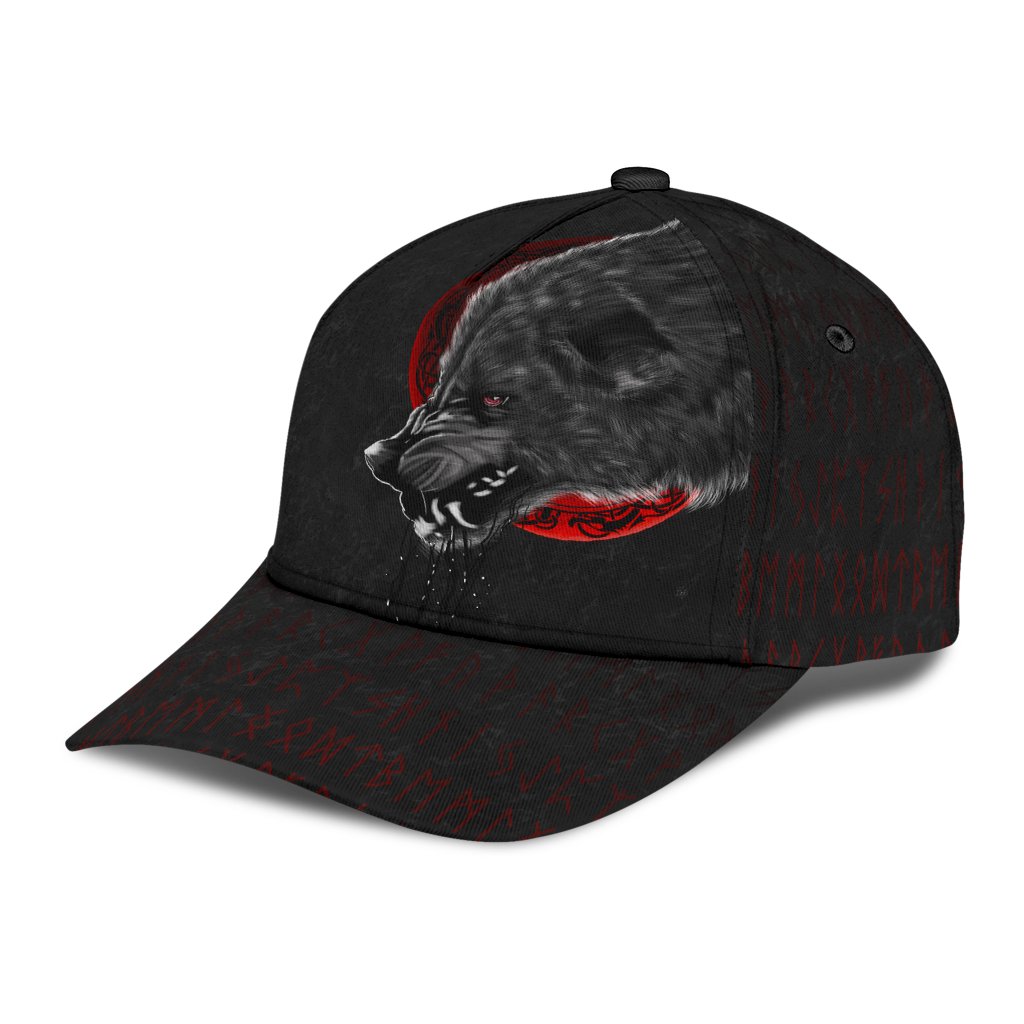 Viking Classic Cap Wolf And Blood Moon