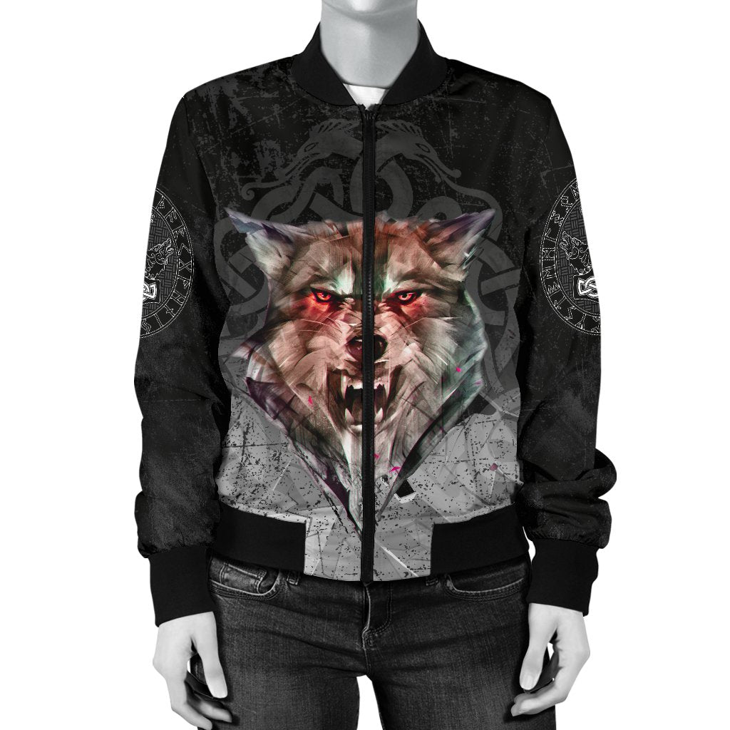 Viking Bomber Jacket Fenrir Norse Wolf Style Ver01