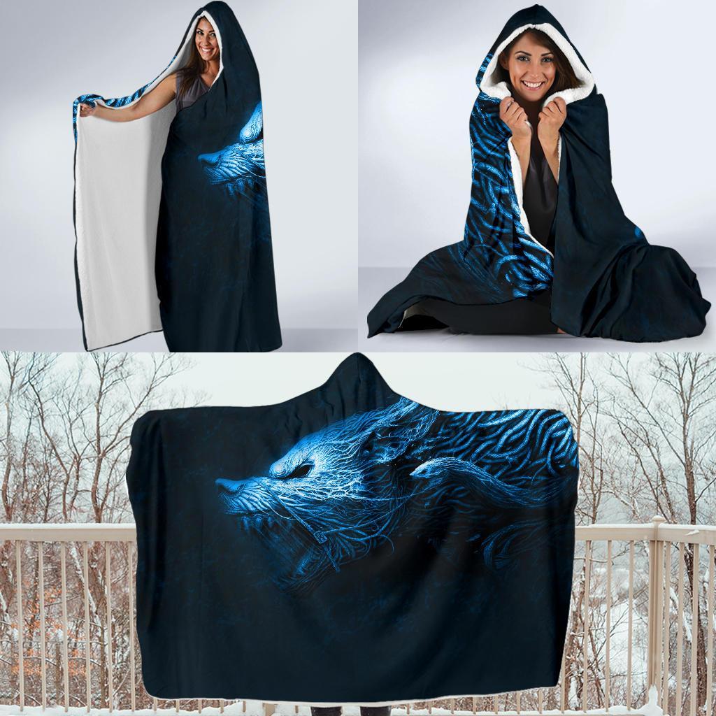 Viking Hooded Blanket Economy Fenrir Wolf