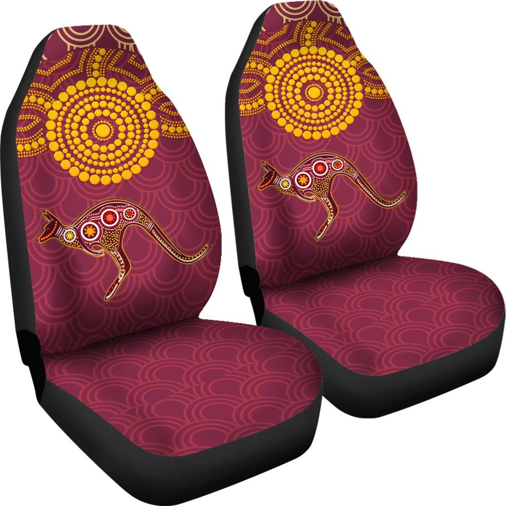 Aboriginal Car Seat Cover - Aboriginal Kangaroo