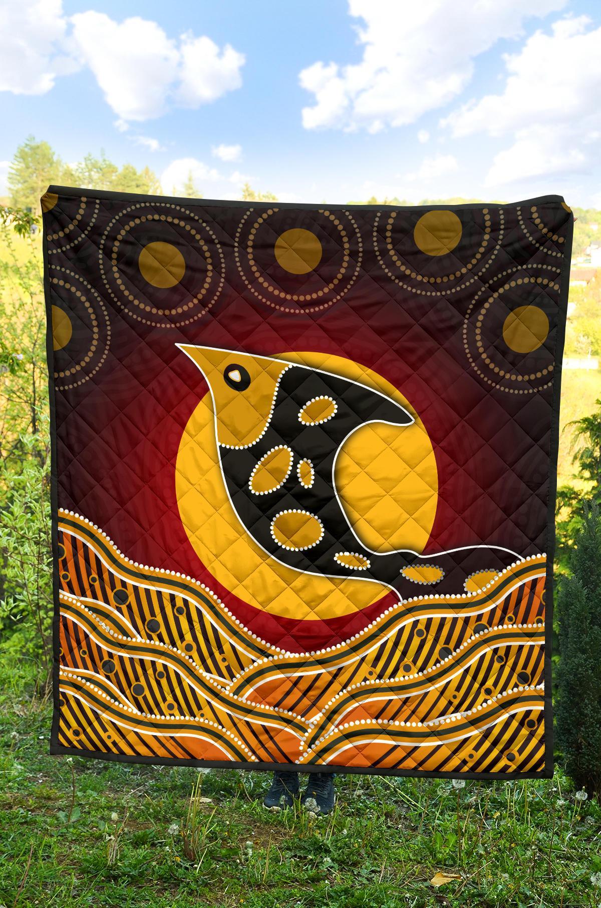 Premium Quilt - Aboriginal Dot Patterns Fish