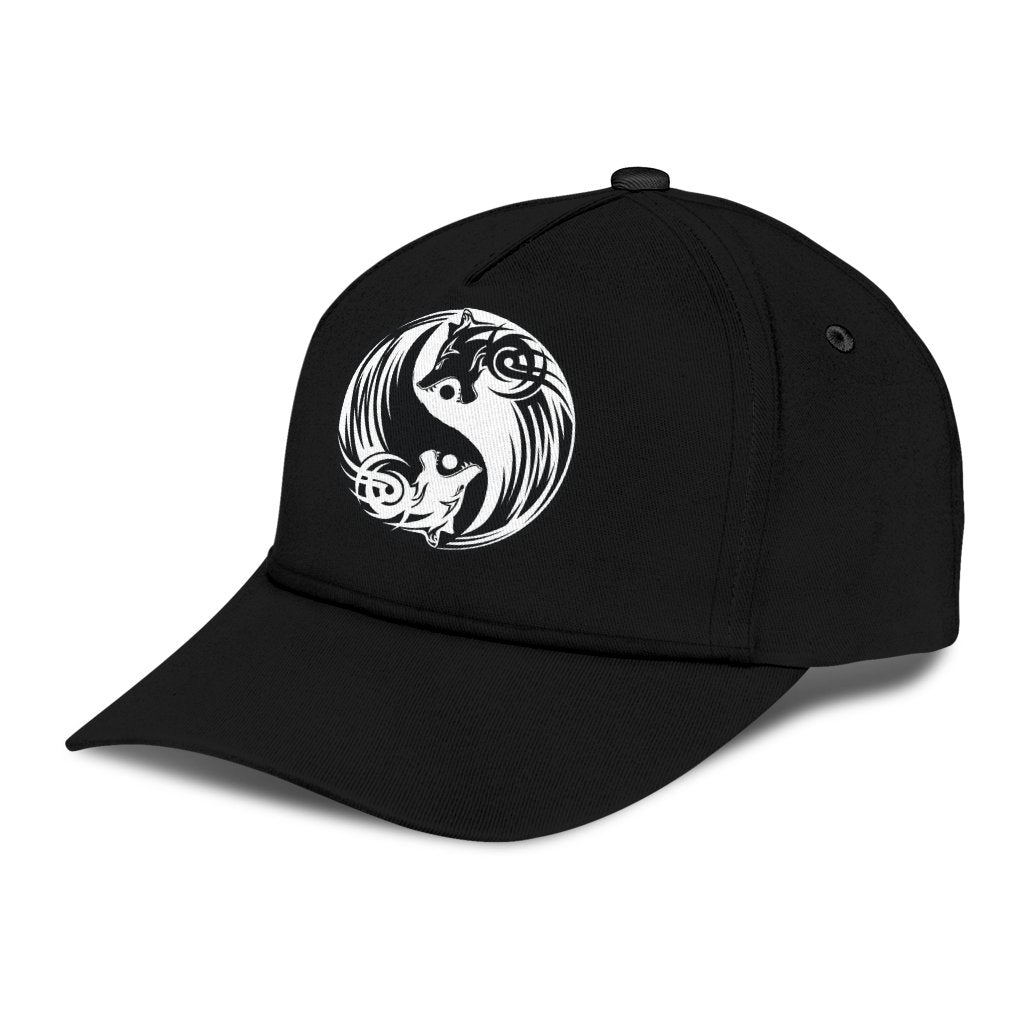 Viking Style Bomber Classic Cap Ying Yang Wolf