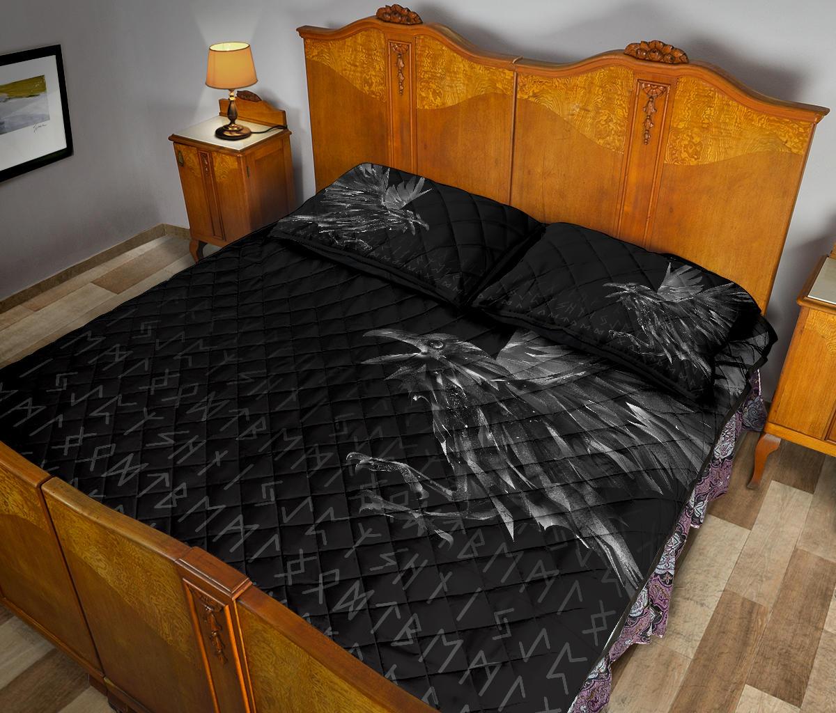 Viking Quilt Bedding Set The Raven Of Odin Rune