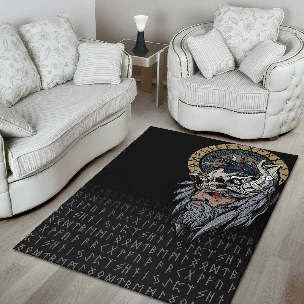 Viking Area Rug Odin Raven