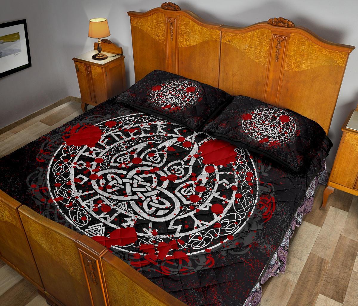 Viking Quilt Bedding Set Viking Bear Claws Blood Tattoo