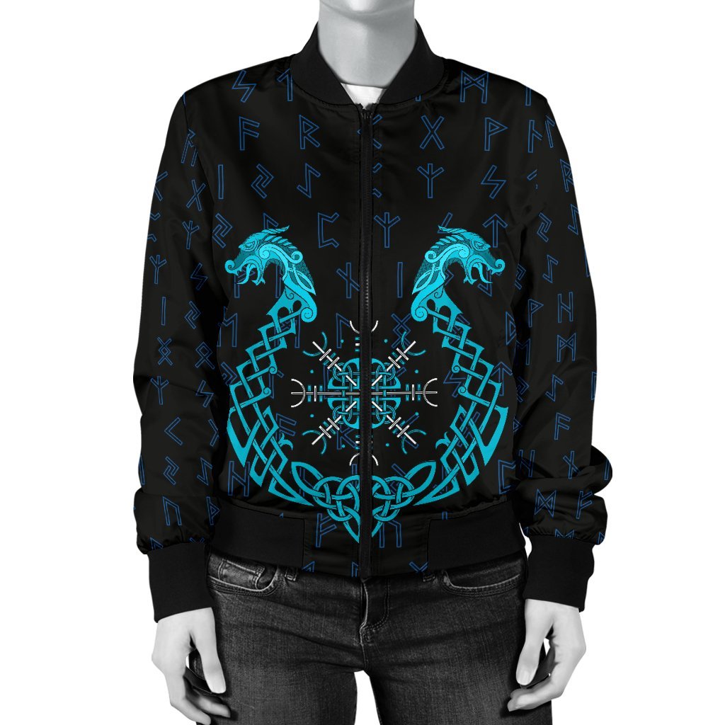 Viking Bomber Jacket Aegishjalmur Helm Of Awe Blue Edition Ver01