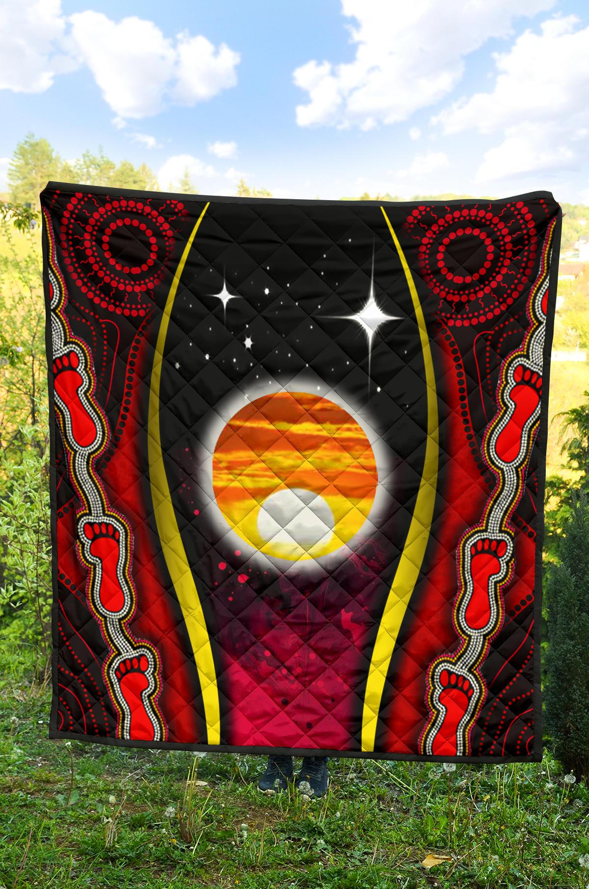 Premium Quilt - Australian Aboriginal Flags Symbolic Meaning