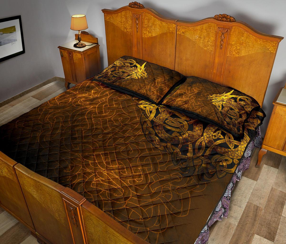 Viking Quilt Bedding Set Celtic Dragon Tattoo