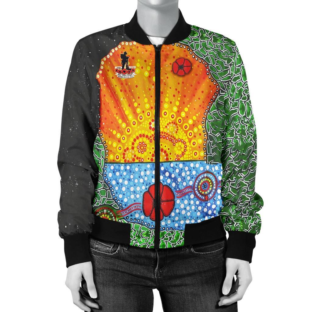Anzac Day Women Bomber Jacket - Lest We Forget Poppy