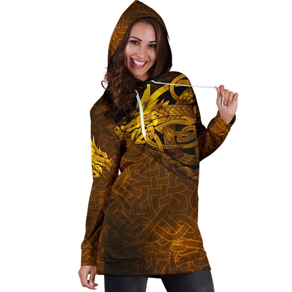 Viking Hoodie Dress Celtic Dragon Tattoo