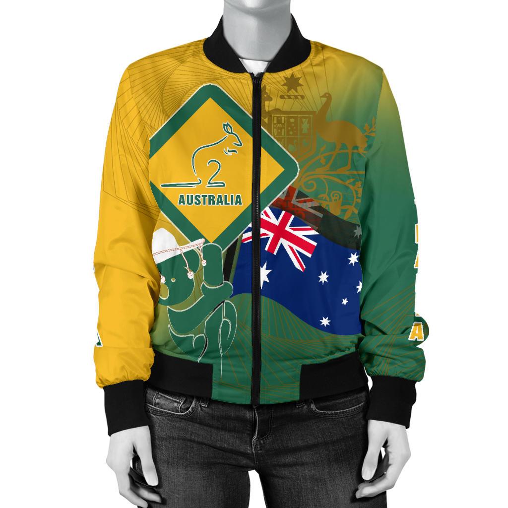 Bomber Jacket - Aus Flag and Coat Of Arms Jacket Kangaroo and Koala Sign