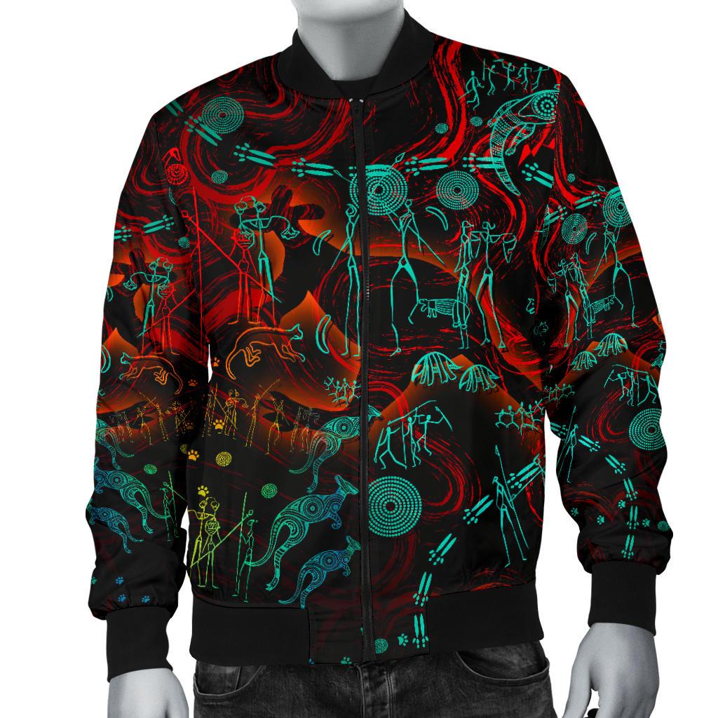 Men Bomber Jacket, Kangaroo Adults Indigenous Art