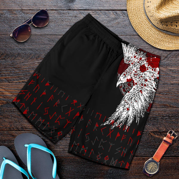 Viking Men's Shorts Mystical Raven Tattoo Blood