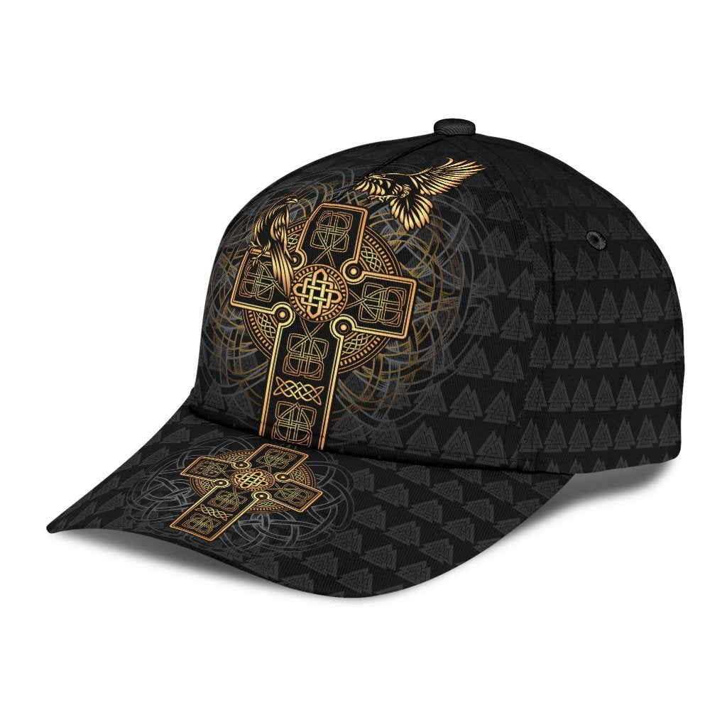 Viking Classic Cap Odin's Celtic Raven Tattoo