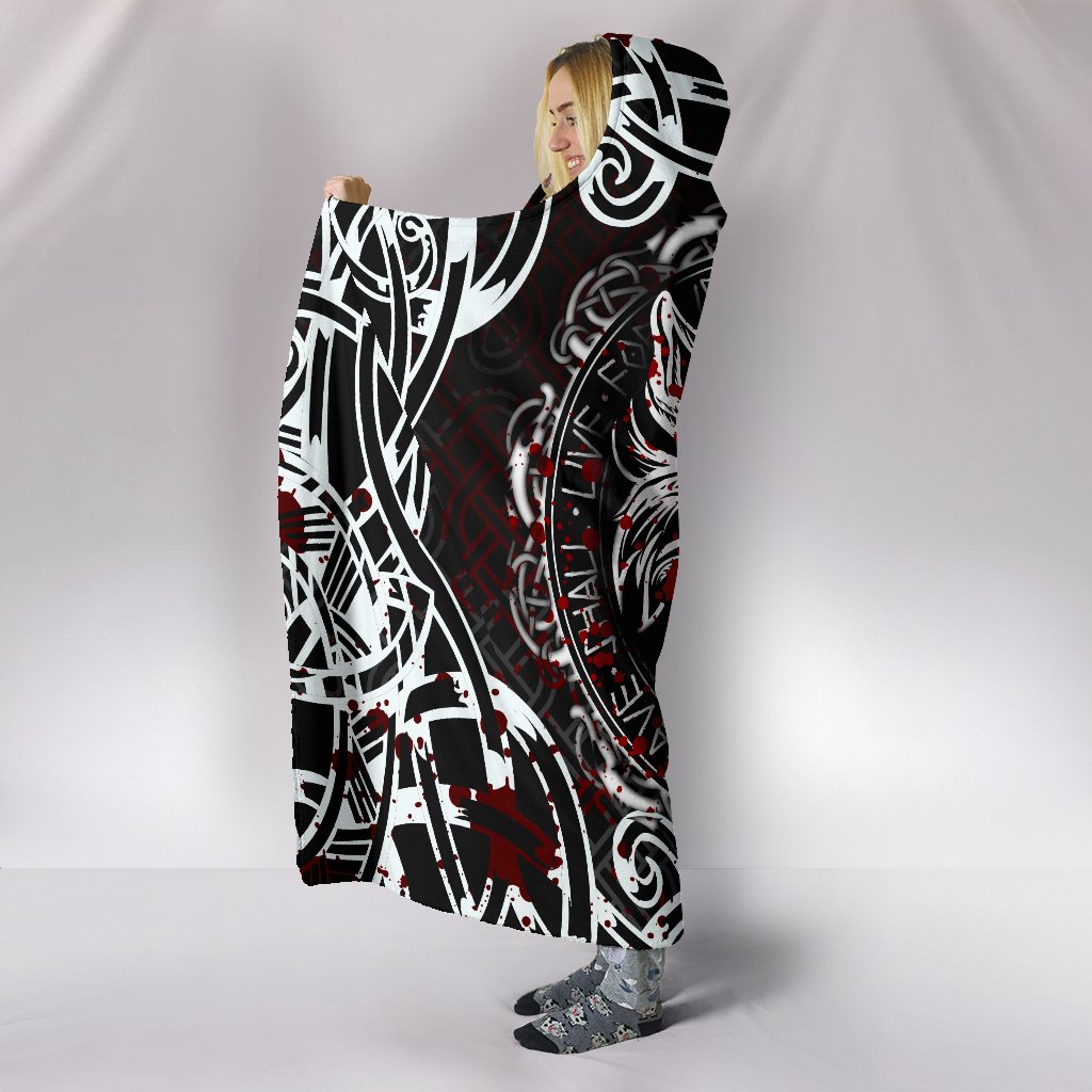 Viking Hooded Blanket Fenrir Viking Blood 3D