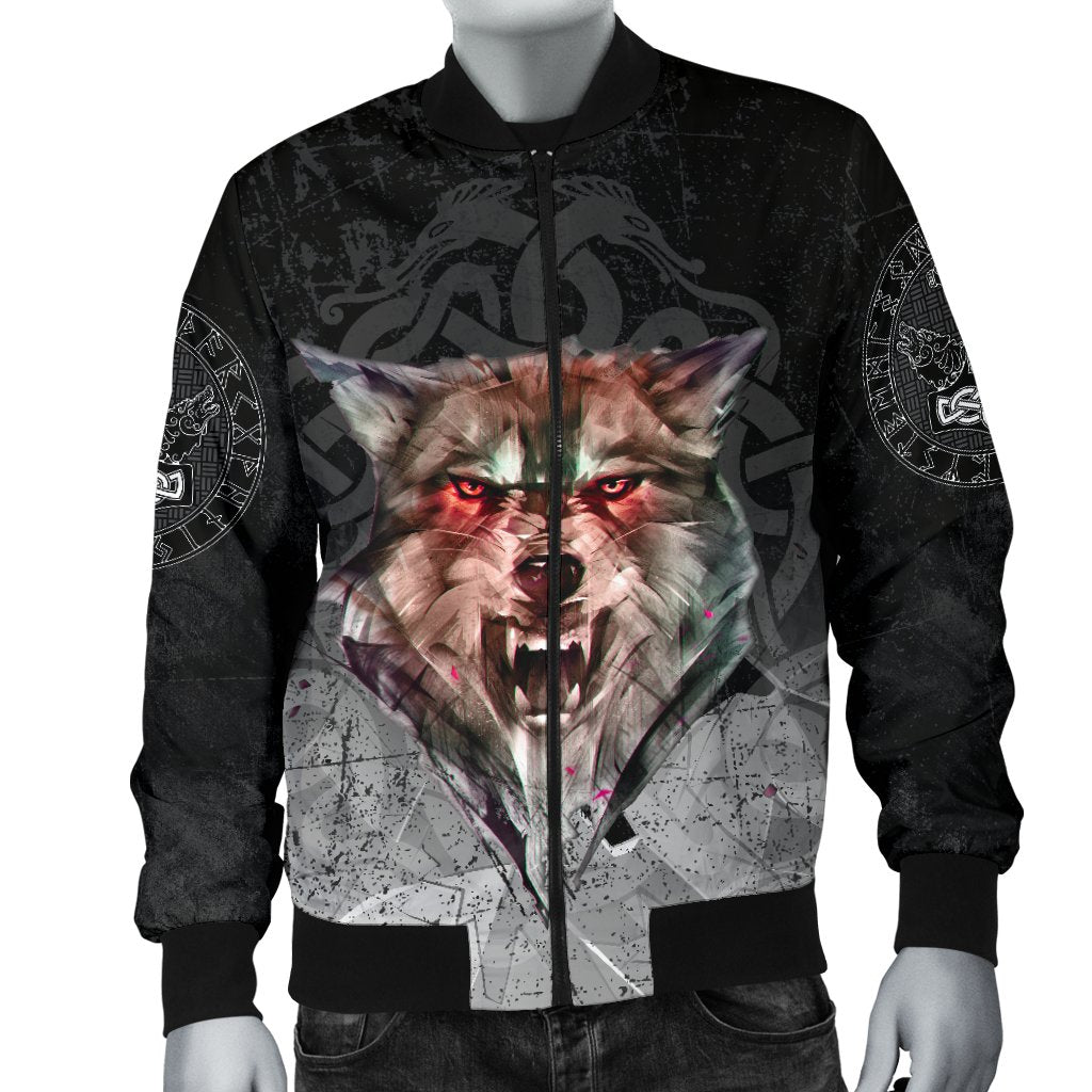 Viking Bomber Jacket Fenrir Norse Wolf Style Ver02