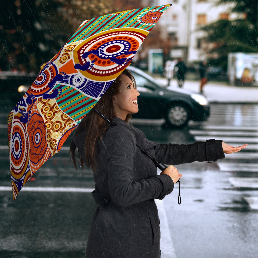 Aboriginal Umbrellas - Australian Map Dot Painting