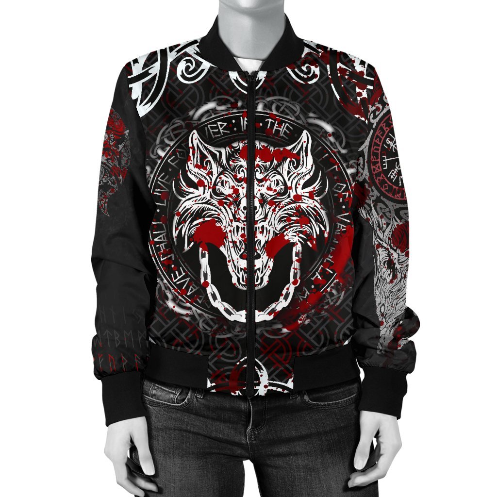 Viking Bomber Jacket Fenrir Viking Blood 3D Style Ver01