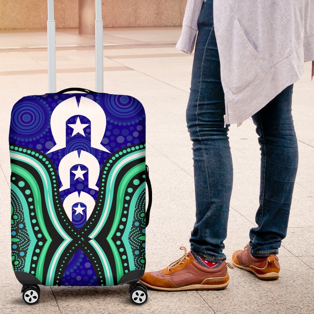 Torres Strait Luggage Covers - Torres Strait Symbol And Aboriginal Patterns