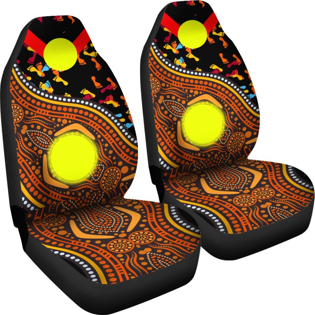Car Seat Cover - Aboriginal Style & Flag, Dot Painting