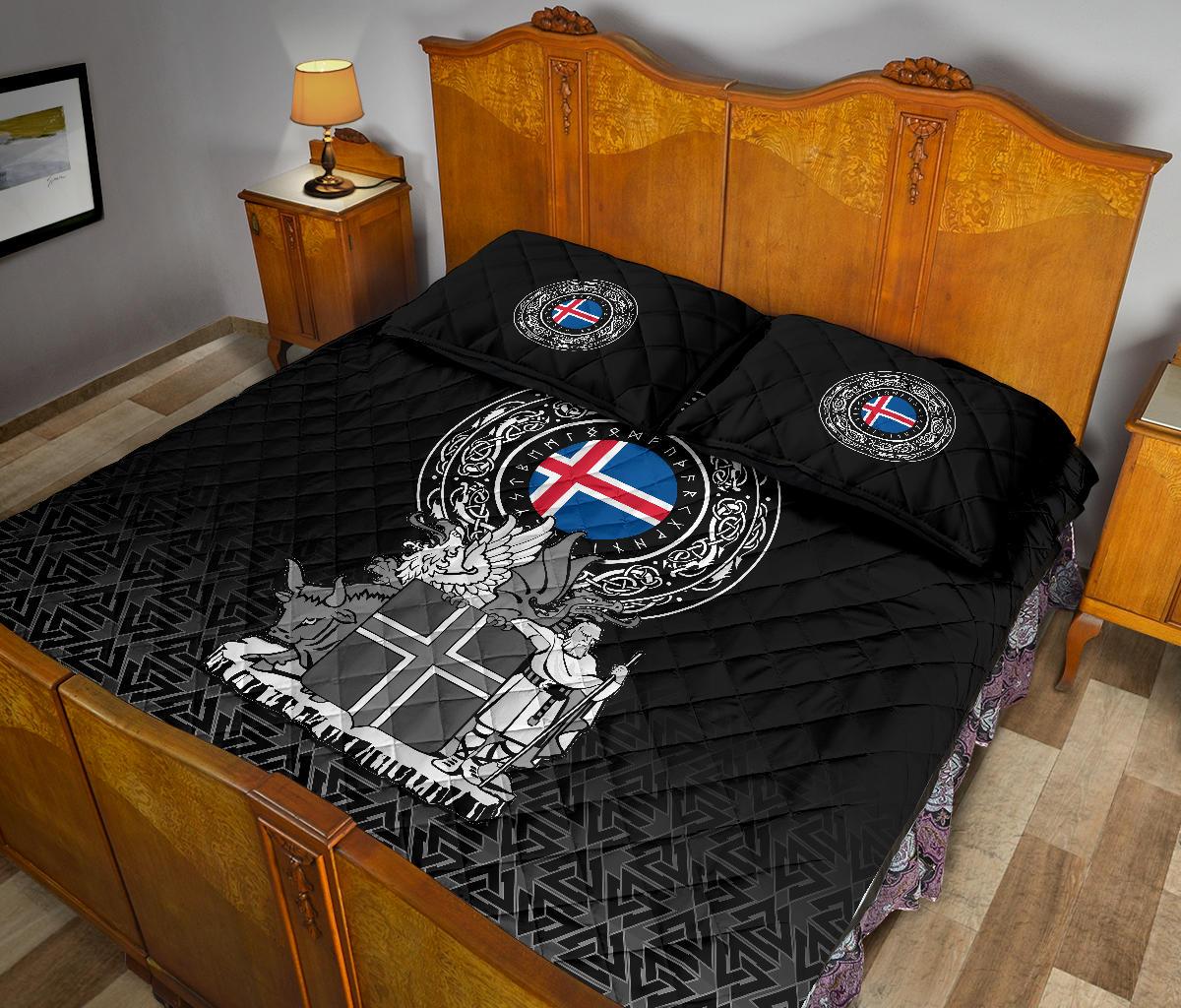 Viking Quilt Bedding Set Iceland Coat Of Arms