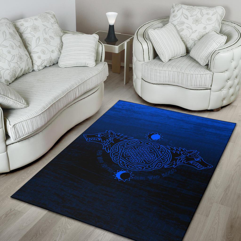 Viking Area Rug Skoll And Hati Blue