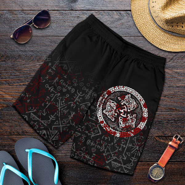 Viking Men's Shorts Fierce Blood Wolf Symbol Of A Viking Nordic