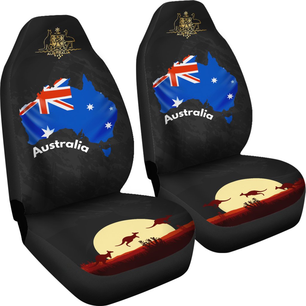 Car Seat Cover - Aus Flag Seat Covers Australian Coat Of Arms Universal Fit