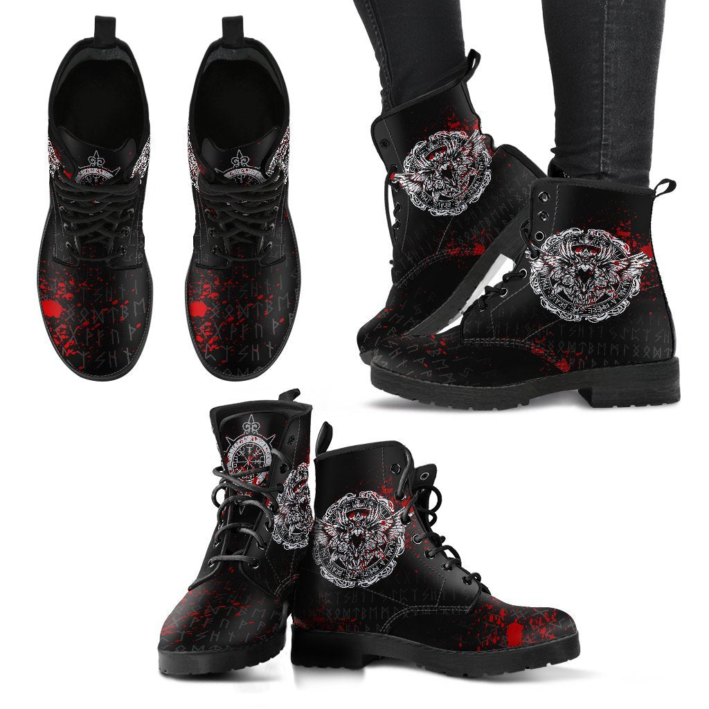 Viking Leather Boots Raven Blood Ver01