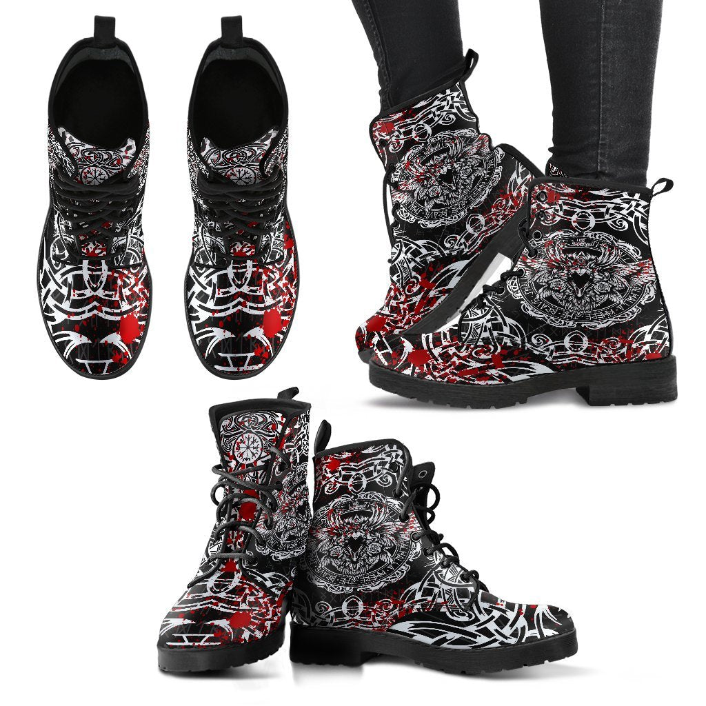 Viking Leather Boots Raven Blood Ver02