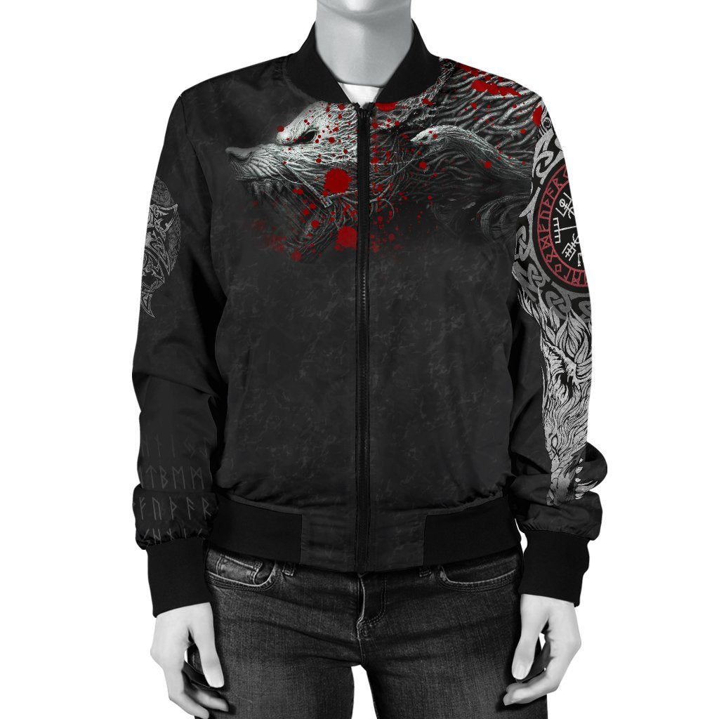 Viking Bomber Jacket Fenrir Blood Style Ver02