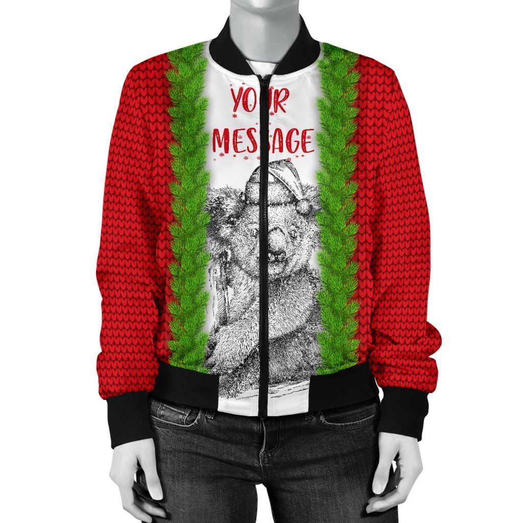 (Custom) Australia Christmas Women Bomber Jacket - Merry Christmas Koala