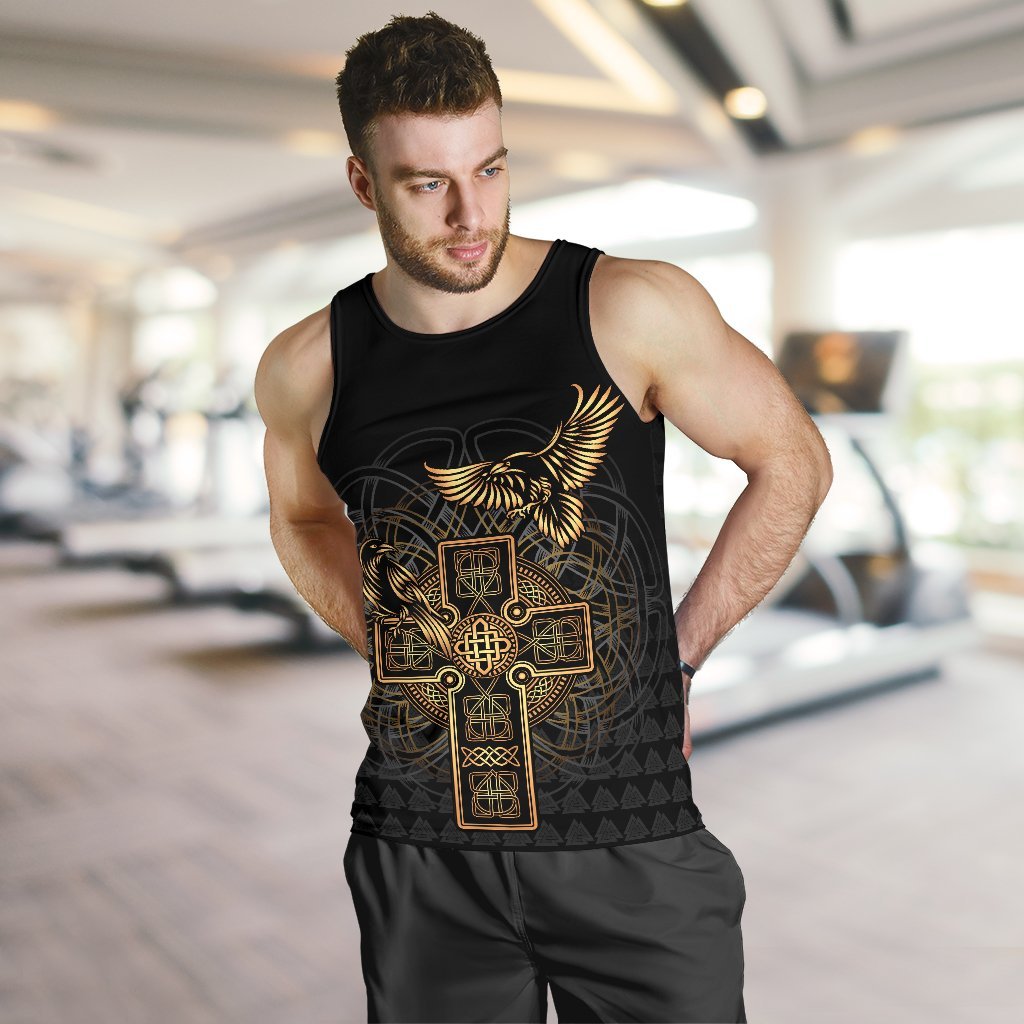 Viking Men's Tank Top Odin's Celtic Raven Tattoo