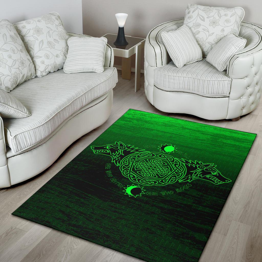 Viking Area Rug Skoll And Hati Green