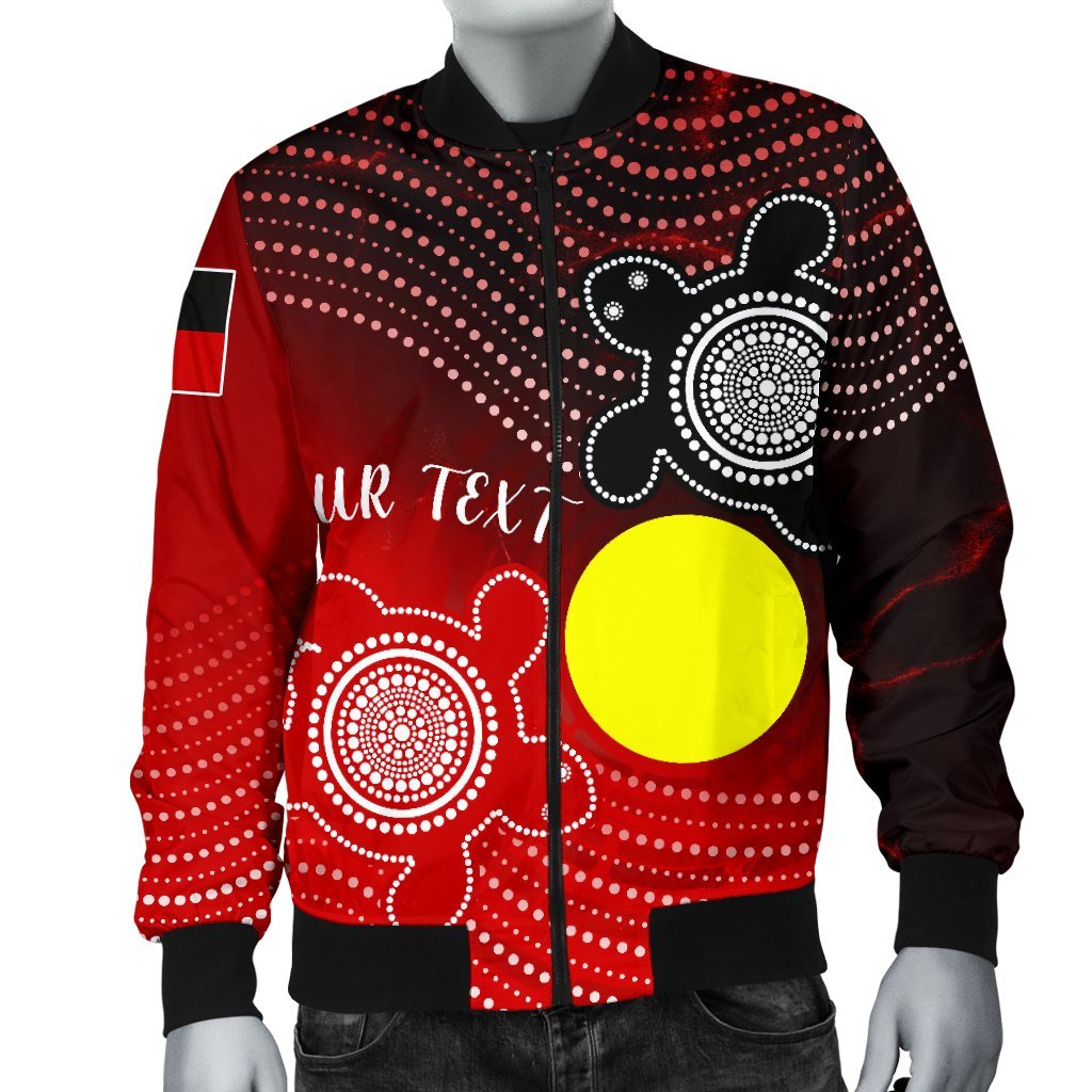(Custom) Aboriginal Bomber Jacket - Indigenous Circle Dot Painting Style