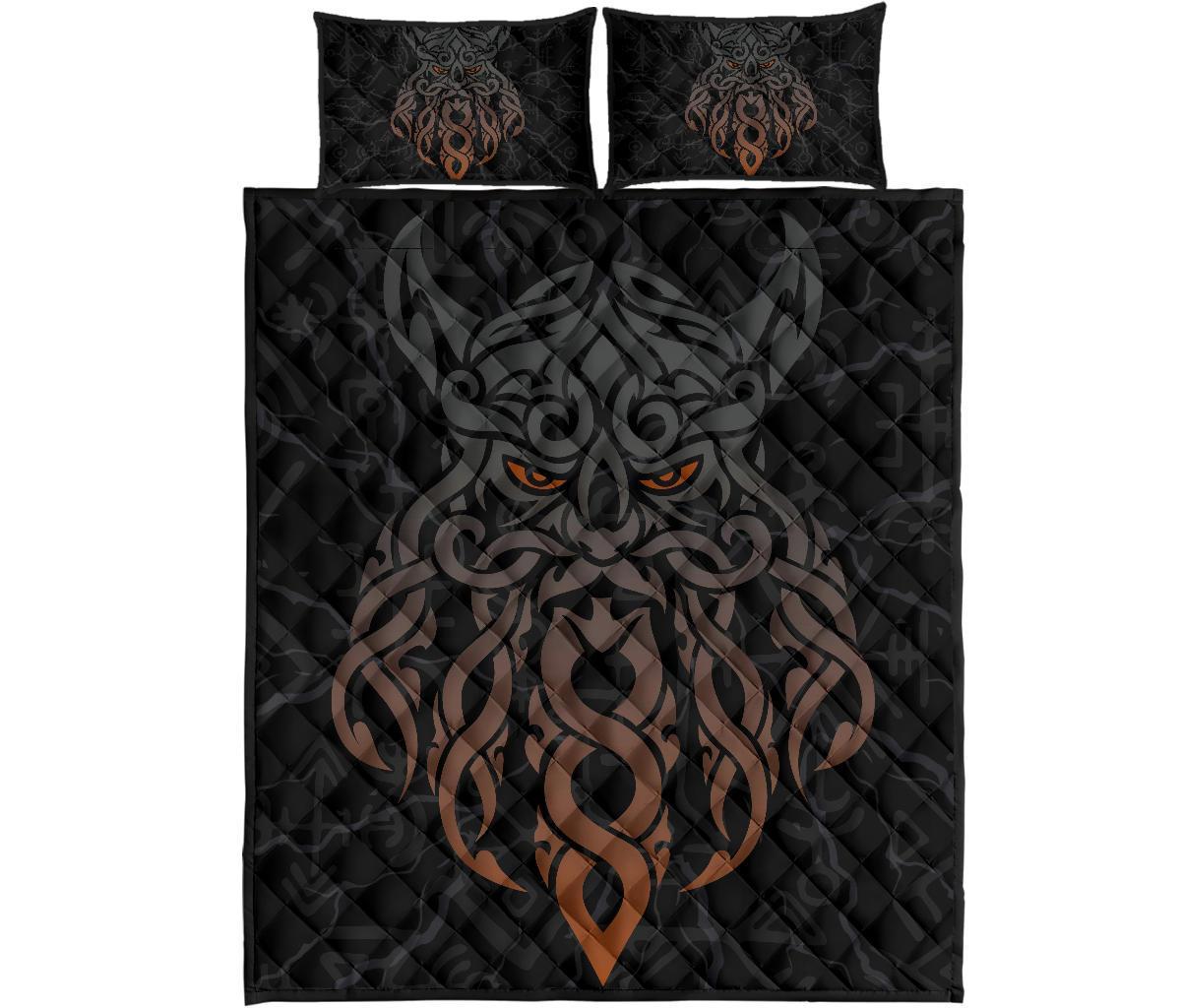 Viking Quilt Bedding Set Odin God Furthark Tattoo Special Ver01