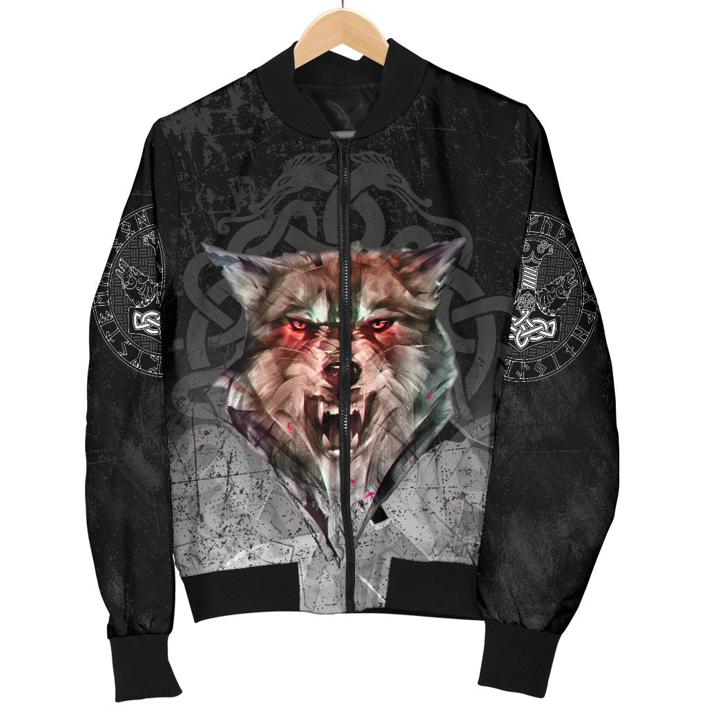 Viking Bomber Jacket Fenrir Norse Wolf Style Ver01