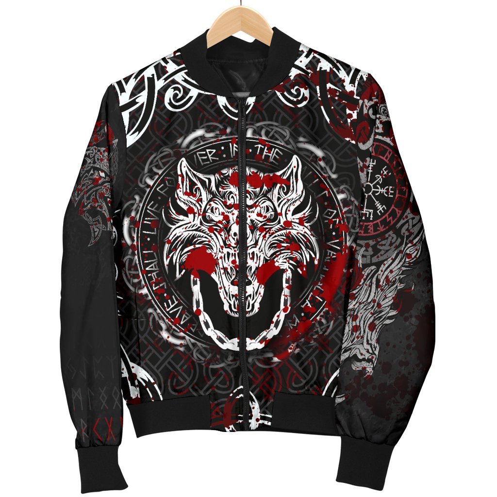 Viking Bomber Jacket Fenrir Viking Blood 3D Style Ver01