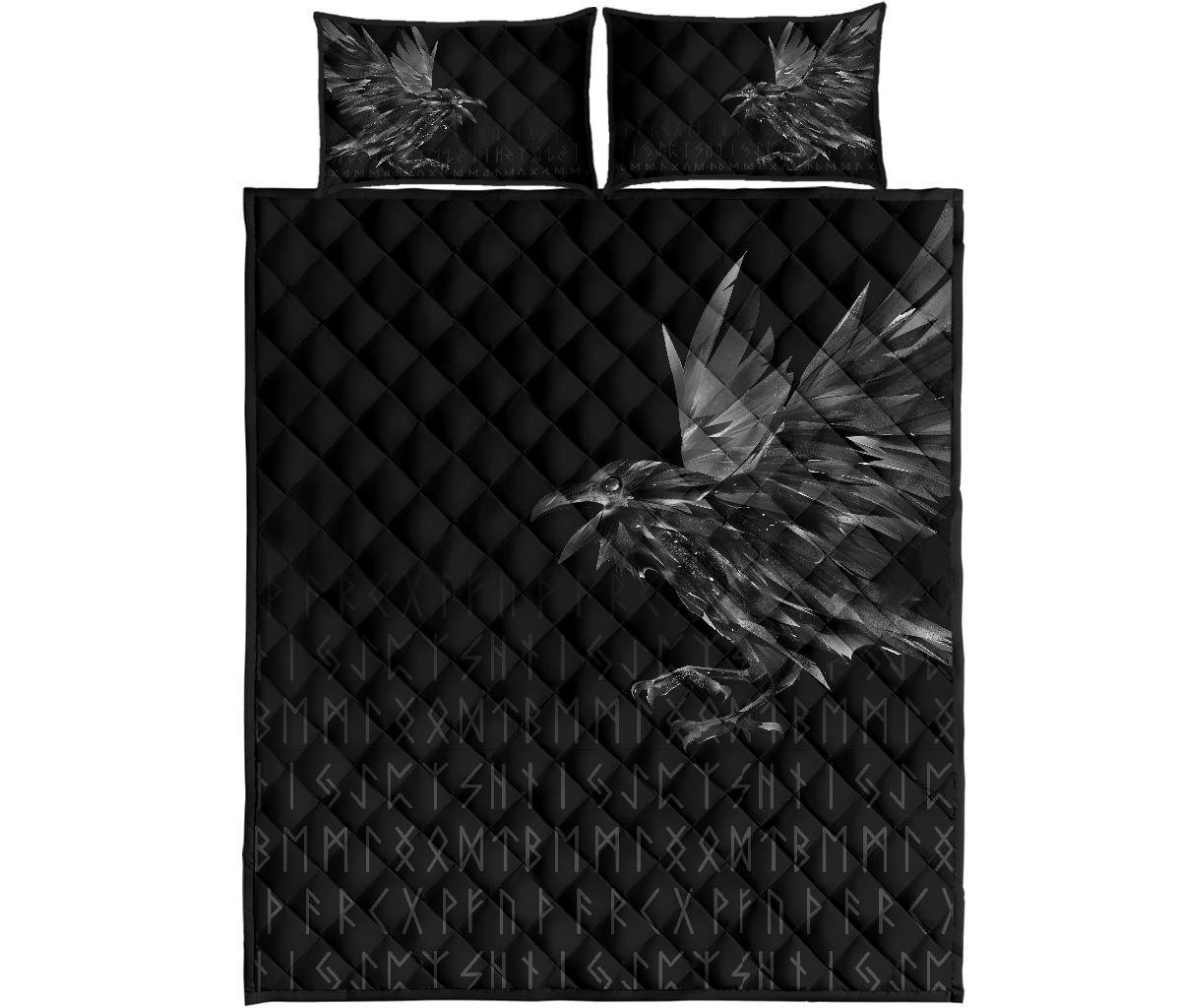 Viking Quilt Bedding Set The Raven Of Odin Rune