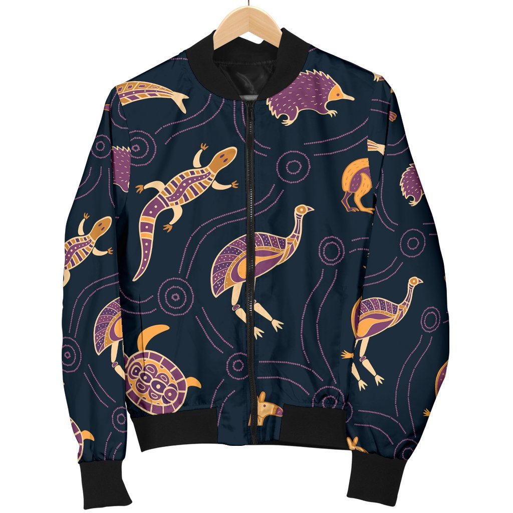 Women Bomber Jacket - Indigenous Animals Patterns