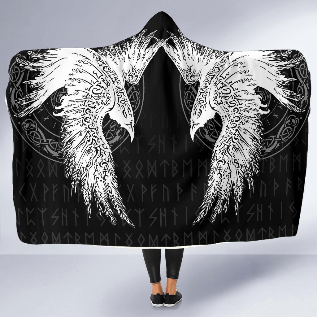 Viking Hooded Blanket Economy Mystical Raven Tattoo Special Ver01